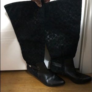 Coach Fara Black Logo boots-8.5